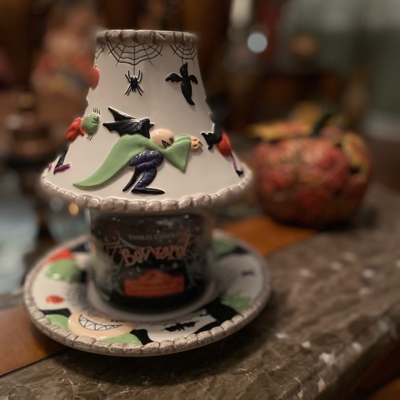 Yankee Candle candle, shade and dish